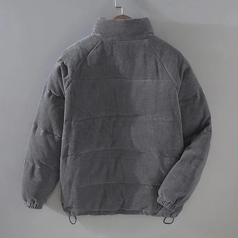 Winter New Men's Jacket Warm Corduroy Cotton Padded Jackets Simple Bread Men Clothing Parkas Coats for Men