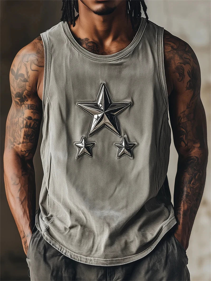 Fashion American Flag Graphic Tank Tops Summer Trendy Sleeveless 3D Printed Crew Neck Vest Casual Streetwear Oversized Tees Tops