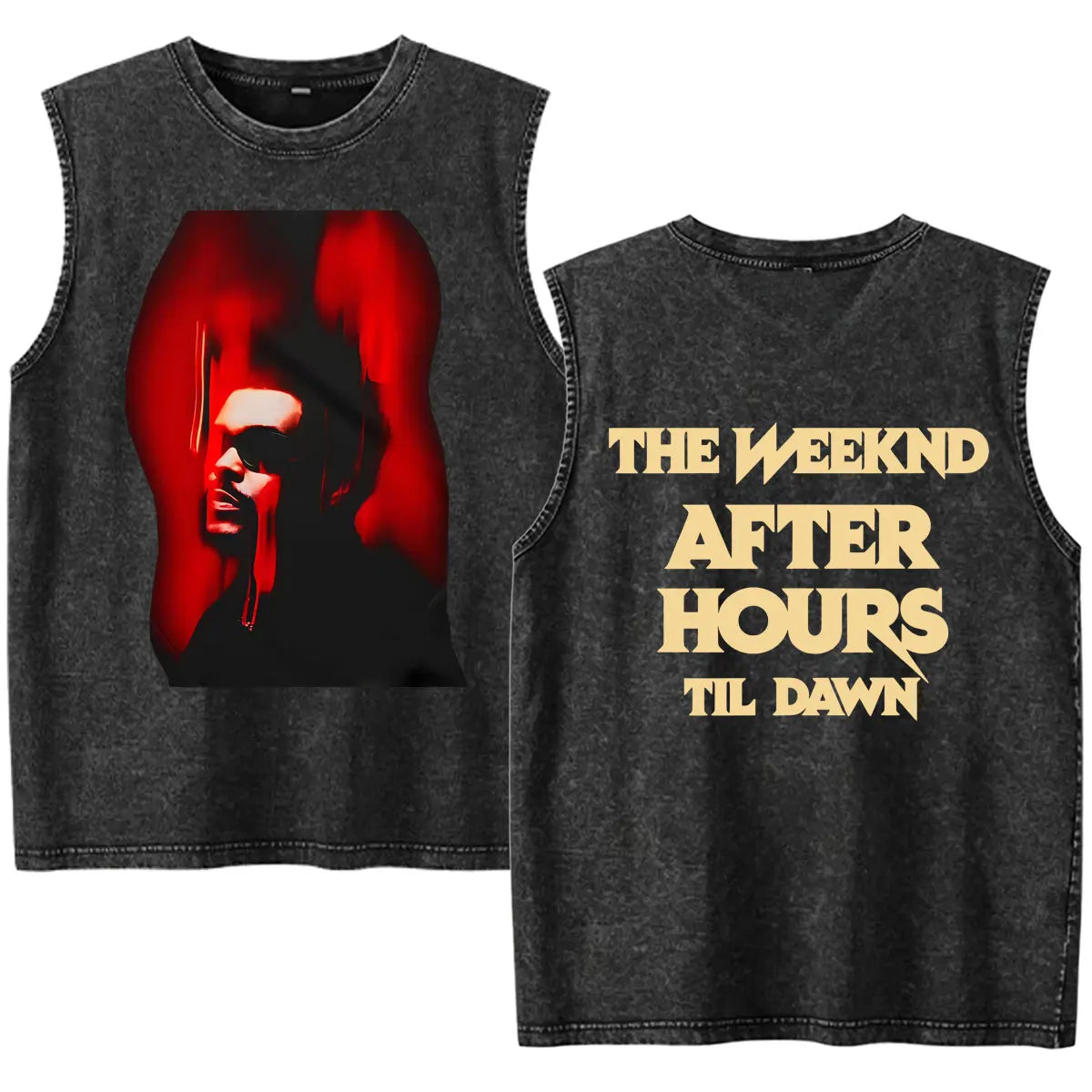 Rapper The Weeknd 2026 After Hours Til Dawn with Playboi Carti Tour Vintage Washed Tank Top Men Summer Oversized Fans Music Vest