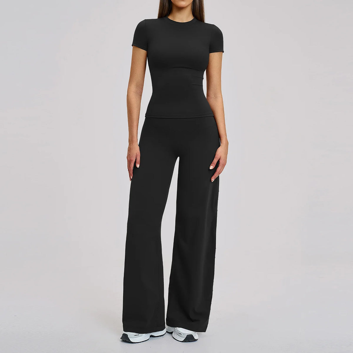 Women's Fitness Set Gym Tracksuit Breathable Sports Bra Flared Trousers Suit Workout Clothing Sportswear Female Athletic Wear