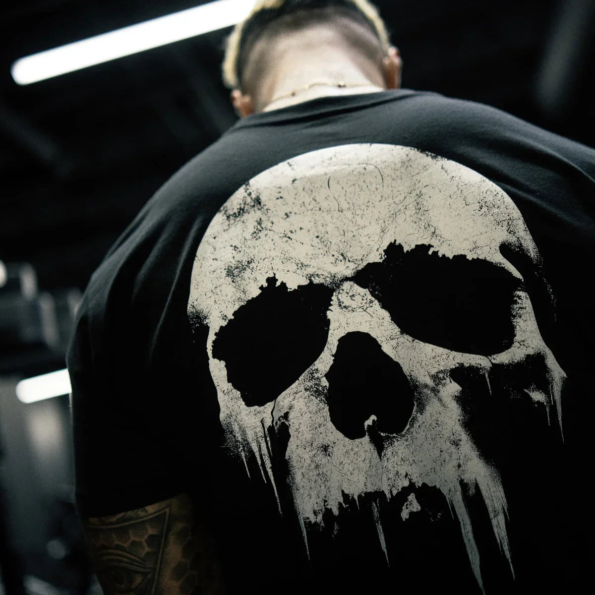 Muscle Fitness Men's T-shirt Summer Athleisure Workout Short Sleeve Skull Graphic Tees Cotton Gym Reapers Sports Shirts Tops
