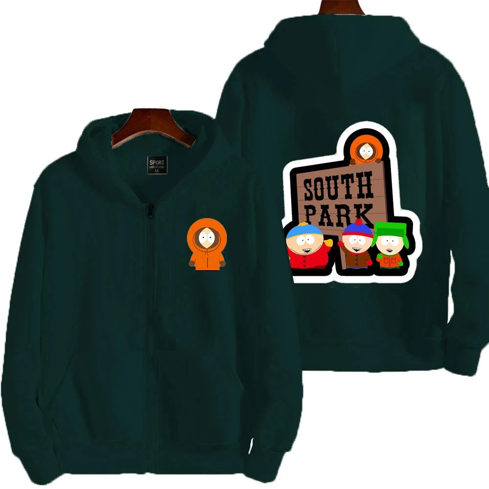 Cartoon Anime Zip-Up Hoodie | Men's & Women's Couple Sweatshirt