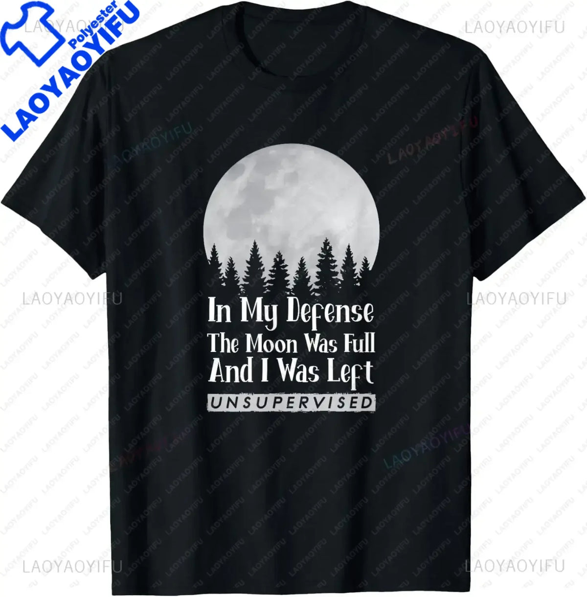In My Defense I Was Left Unsupervised | Funny Retro Vintage T-Shirt  Men Clothing Tops Streetwear Camisetas