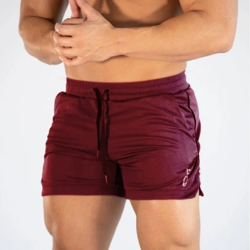 2025 NEW Mens Gym Training Shorts Men Sports Casual Clothing Fitness Running Grid Beach Pants Quick-Drying Breathable Men Shorts