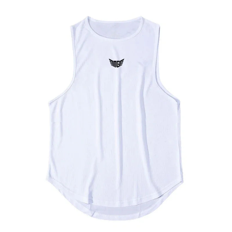 Mens Gym Clothing Fitness Bodybuilding Mesh Tank Tops Stringer Singlet Vest Clothes Sleeveless Shirts Muscle Summer Undershirt