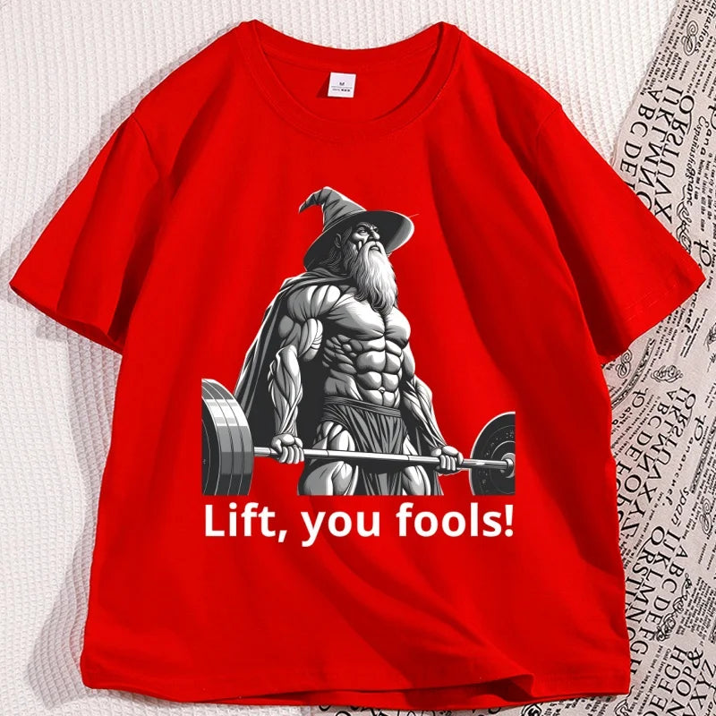Funny Gym Meme T Shirt Men Workout T-shirt Cotton Short Sleeve Printed Graphic Tees Streetwear Clothing Men's Clothes