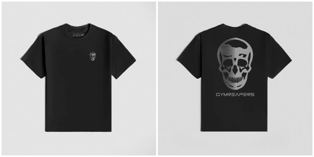 Muscle Fitness Men's T-shirt Summer Athleisure Workout Short Sleeve Skull Graphic Tees Cotton Gym Reapers Sports Shirts Tops