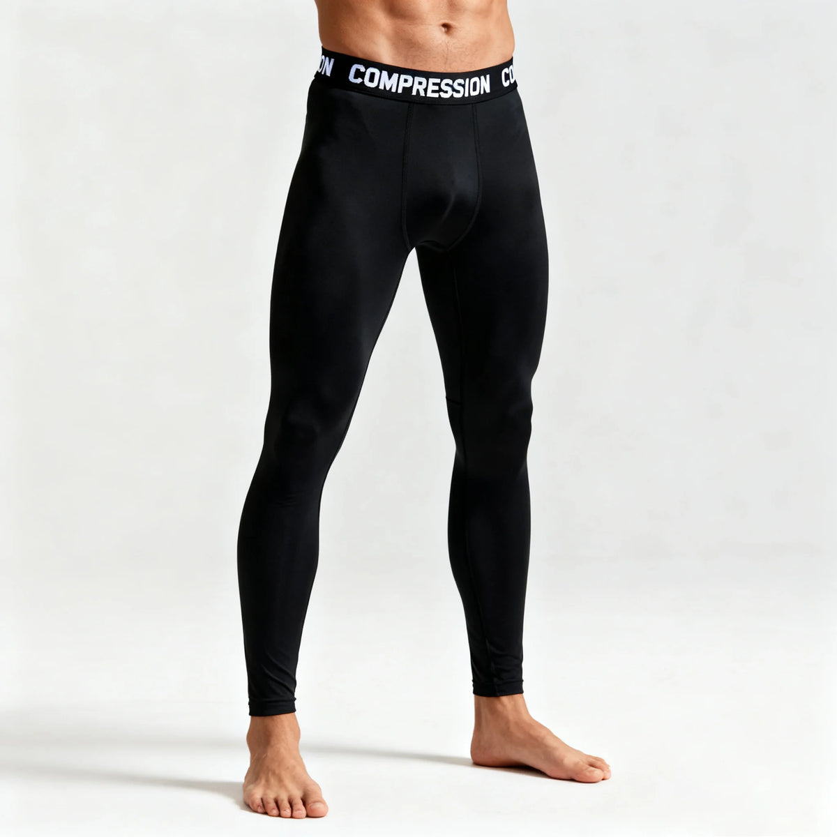 Men's Training Gym Basketball Compression Pants High Elastic Quick Dry Leggings Workout Base Layer