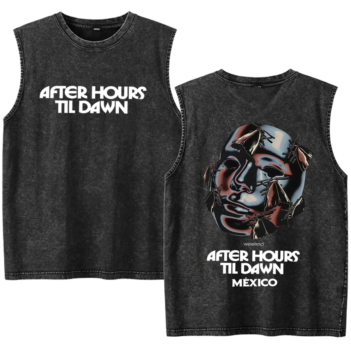 Rapper The Weeknd 2026 After Hours Til Dawn with Playboi Carti Tour Vintage Washed Tank Top Men Summer Oversized Fans Music Vest