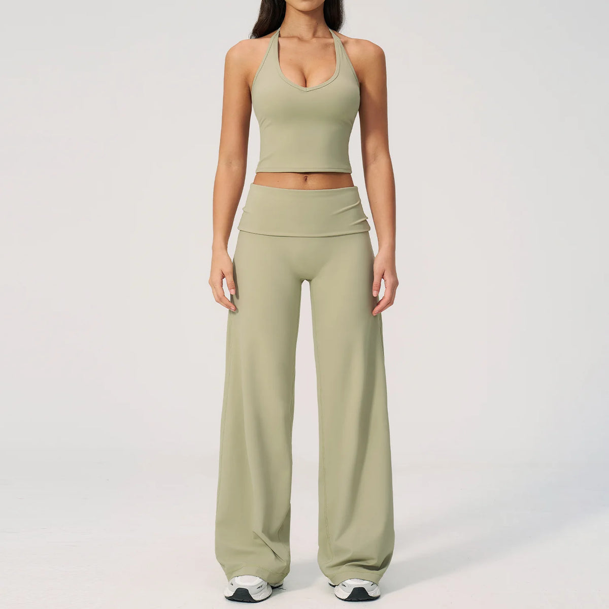 Women's Fitness Set Gym Tracksuit Breathable Sports Bra Flared Trousers Suit Workout Clothing Sportswear Female Athletic Wear