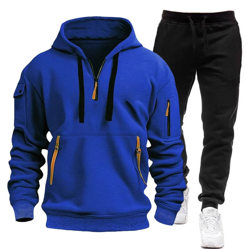 Sweatshirt Set for Autumn and Winter Outdoor Sports and Fitness Trend Hooded Sweatshirt Casual Pants Set