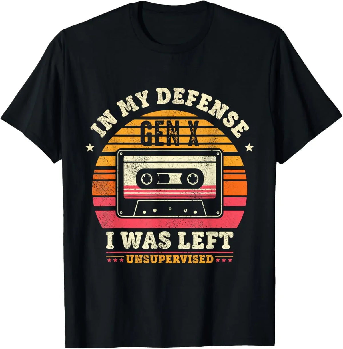 In My Defense I Was Left Unsupervised | Funny Retro Vintage T-Shirt  Men Clothing Tops Streetwear Camisetas