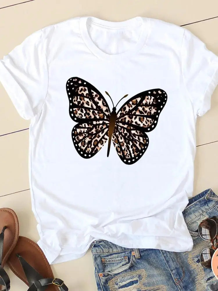 Casual Women's Fashion Women's Short Sleeve Summer Cartoon Fashion Clothing Harajuku  Tops  Graphic T Shirts Aesthetic Polyester