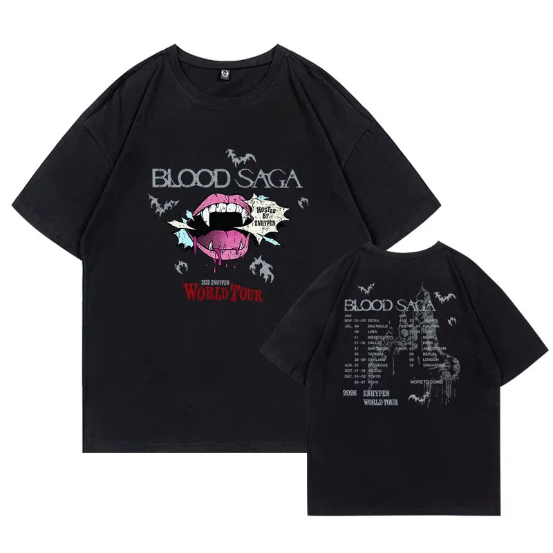 2026 Tour Concert Korean Boy Band Graphic T Shirt Men Women Short Sleeve Fashion Vintage Pop T-shirts