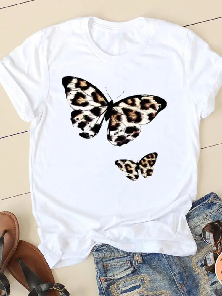 Casual Women's Fashion Women's Short Sleeve Summer Cartoon Fashion Clothing Harajuku  Tops  Graphic T Shirts Aesthetic Polyester