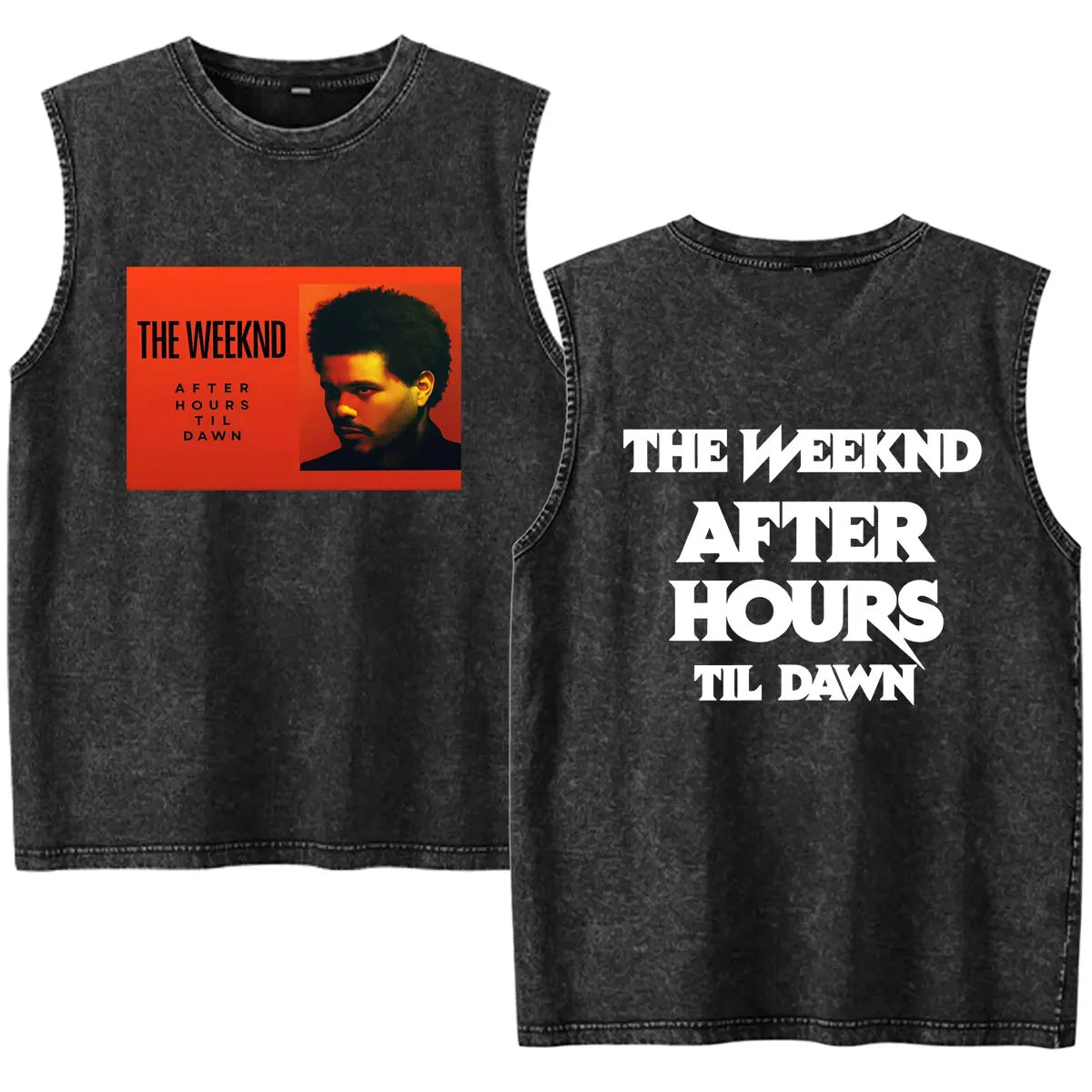 Rapper The Weeknd 2026 After Hours Til Dawn with Playboi Carti Tour Vintage Washed Tank Top Men Summer Oversized Fans Music Vest