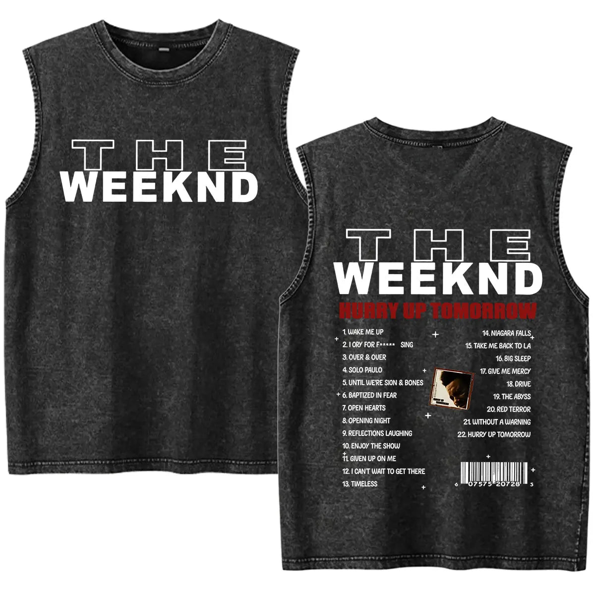 Rapper The Weeknd 2026 After Hours Til Dawn with Playboi Carti Tour Vintage Washed Tank Top Men Summer Oversized Fans Music Vest