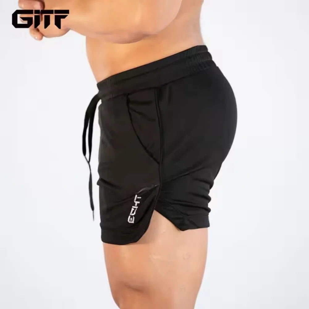 2025 Mens Gym Training Shorts Men Sports Casual Clothing Fitness Workout Running Grid quick-drying compression Shorts Athletics