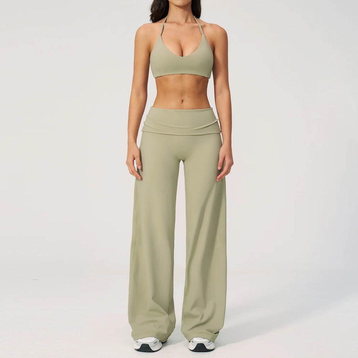 Women's Fitness Set Gym Tracksuit Breathable Sports Bra Flared Trousers Suit Workout Clothing Sportswear Female Athletic Wear
