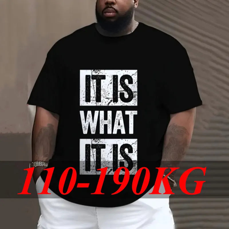 Men's Plus Size Cotton T-Shirt | Casual Short Sleeve Tee 1XL-7XL