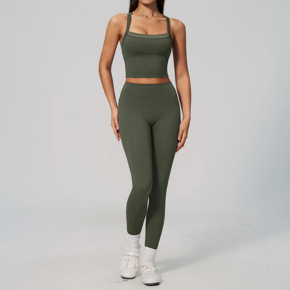 Yoga Set Women Tracksuit 2 Piece Gym Clothing Sportswear Running Tank Top Fitness Leggings Workout Outfits  Athletic Wear Suit