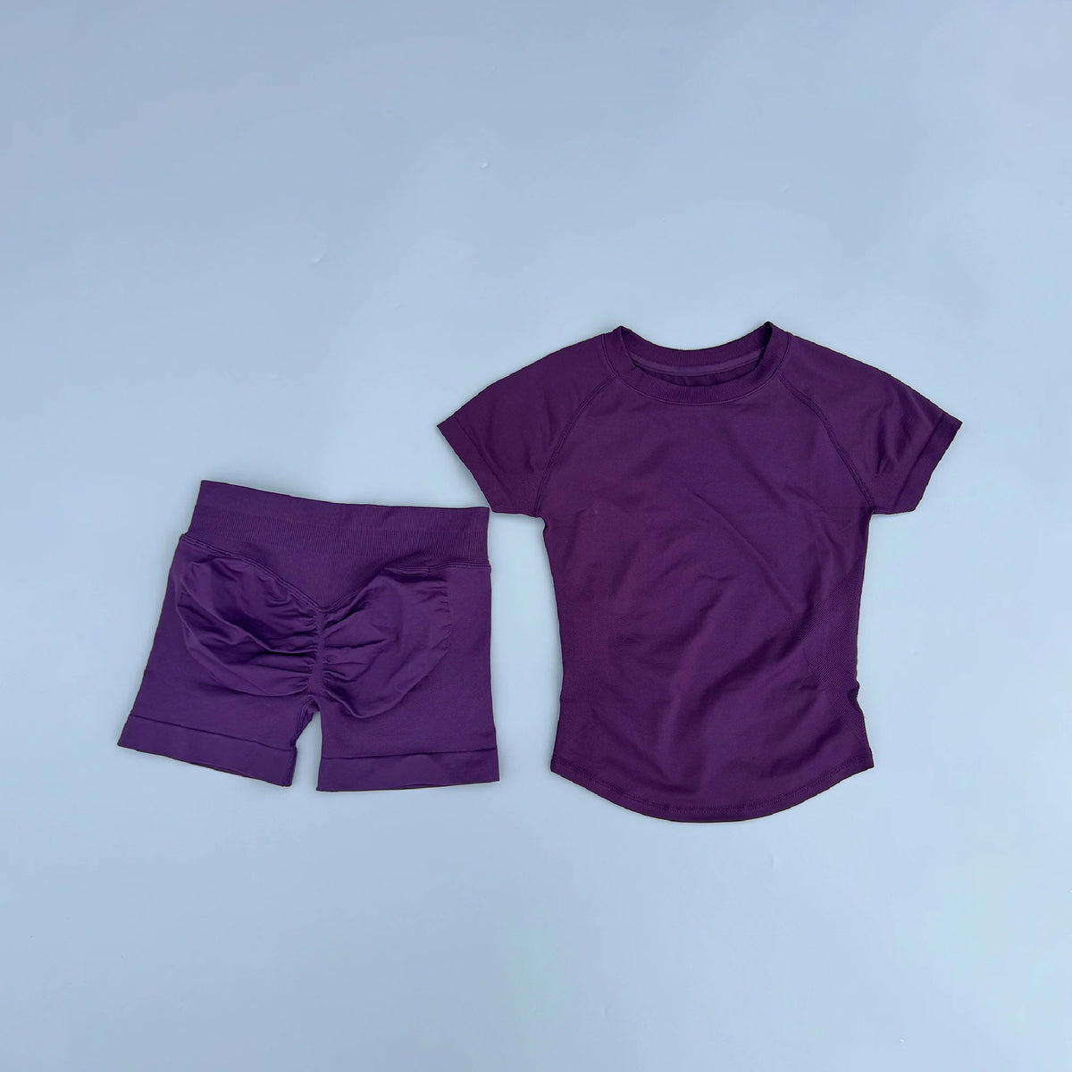 SWEAT UNDFYNE 2 Pcs Sports Gym Sets Short Sleeve Seamless Yoga Fitness Set Women Workout Running Sports Short Leggings Suit