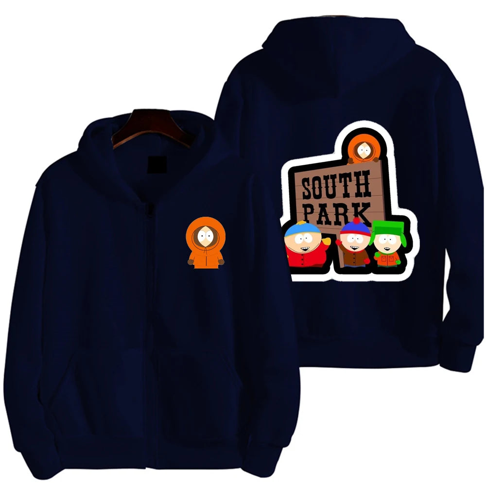 Cartoon Anime Zip-Up Hoodie | Men's & Women's Couple Sweatshirt