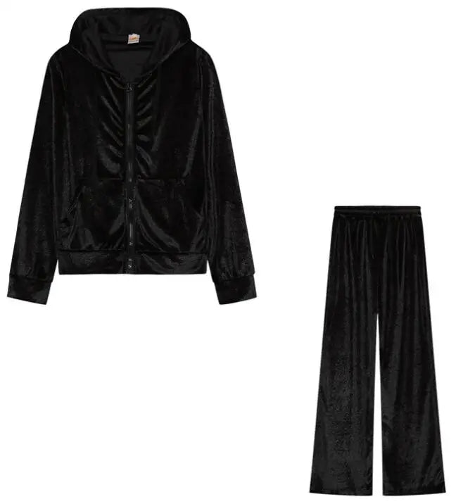 2025 Autumn Winter Women Sweatshirt Set Solid Color Casual Simple Hooded 2 Piece Set Fashion Gym Jogging Woman Pant Sets
