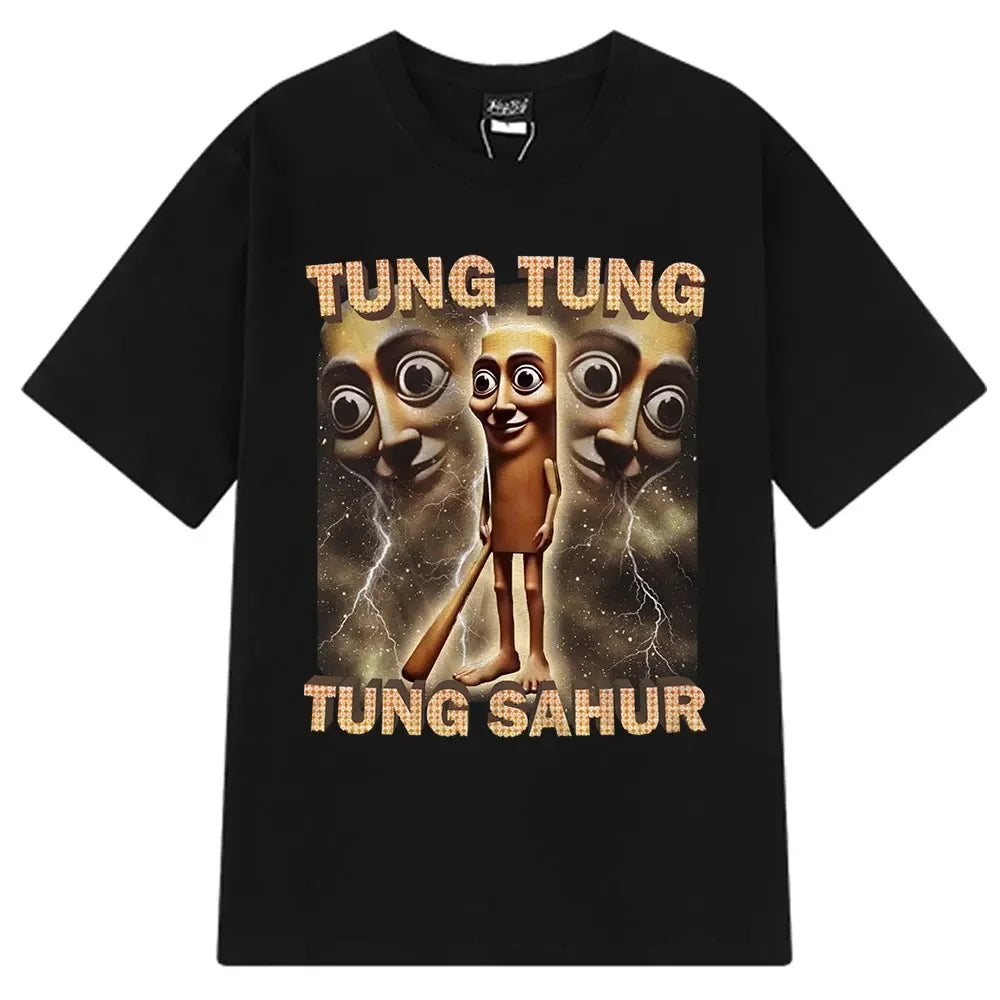Italian Brainrot Tralalero Tralala Tung Sahur Bombardiro Crocodilo Fun Meme T-shirt Women's Fashion Loose T-shirt