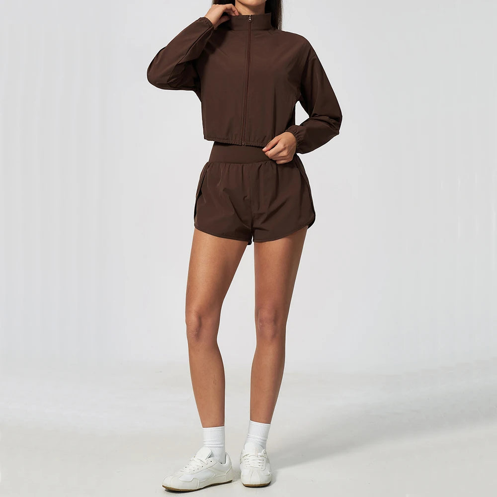 New Quick drying Yoga Set Women's Tracksuit 2 Piece Sports Set Breathable Sports Shorts Fitness Leisure Outerwear Yoga Clothing