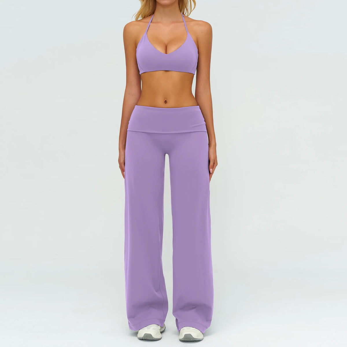 Women's Fitness Set Gym Tracksuit Breathable Sports Bra Flared Trousers Suit Workout Clothing Sportswear Female Athletic Wear