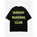 Sunday Running Club T-Shirt Unisex Easy Run Coffee Schedule Graphic Tee Streetwear Oversized Short Sleeve Casual Top