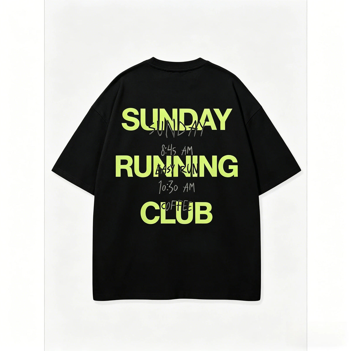 Sunday Running Club T-Shirt Unisex Easy Run Coffee Schedule Graphic Tee Streetwear Oversized Short Sleeve Casual Top