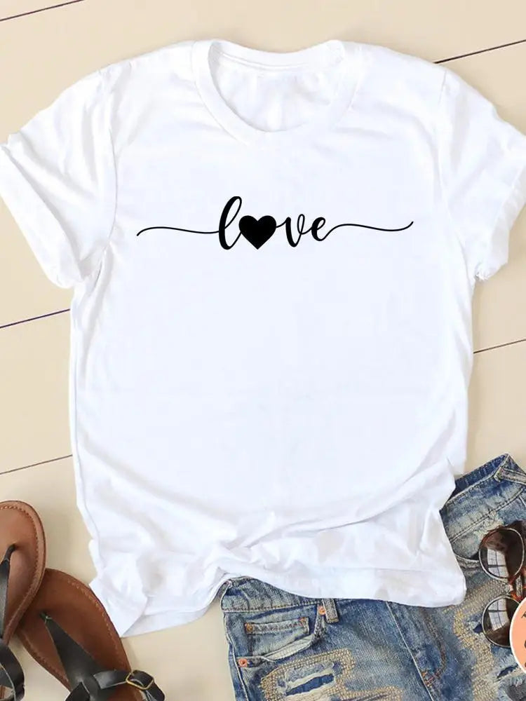 Casual Women's Fashion Women's Short Sleeve Summer Cartoon Fashion Clothing Harajuku  Tops  Graphic T Shirts Aesthetic Polyester