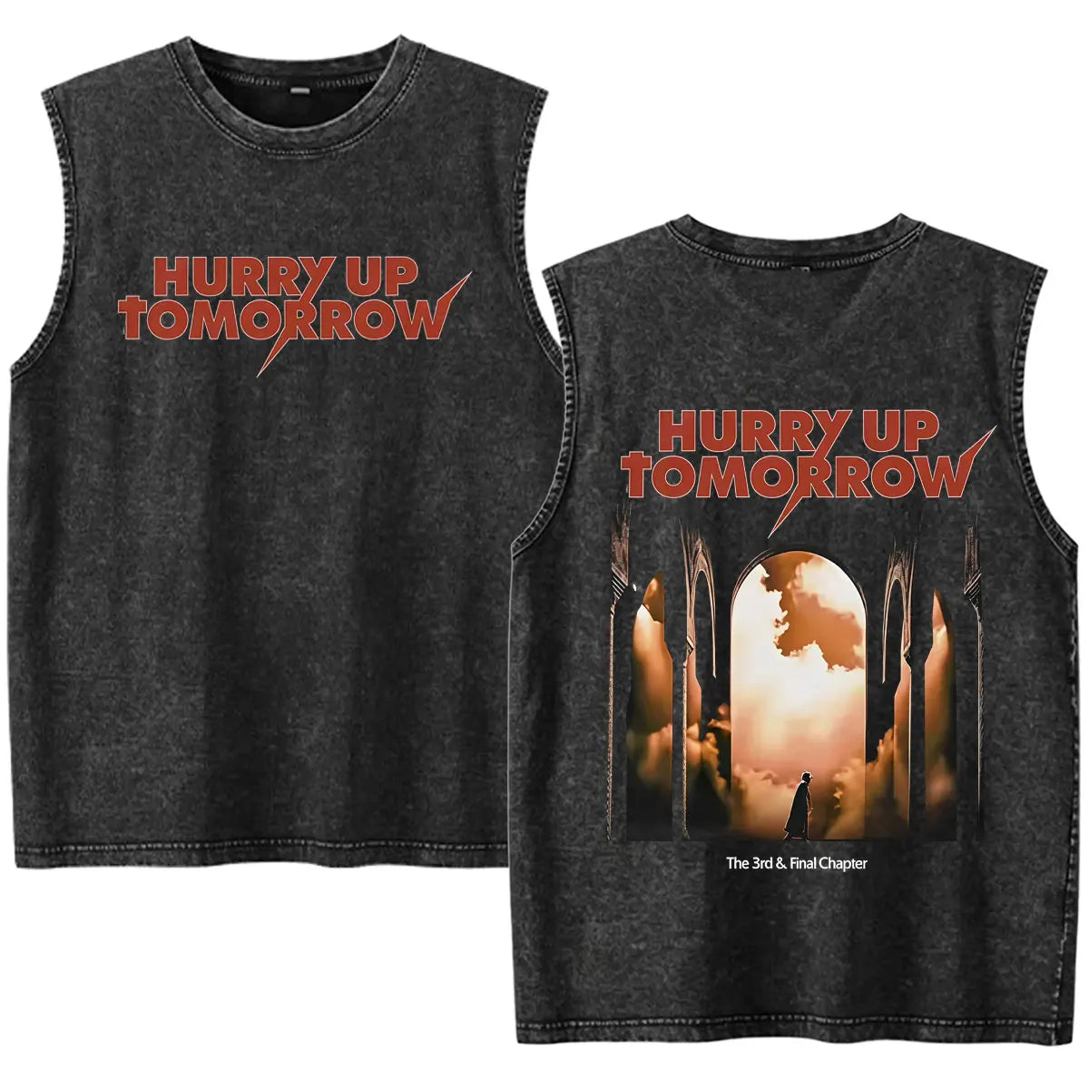 Rapper The Weeknd 2026 After Hours Til Dawn with Playboi Carti Tour Vintage Washed Tank Top Men Summer Oversized Fans Music Vest