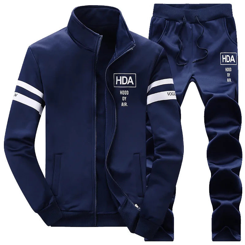Men Sportwear Sets Fashion Autumn Spring Sporting Suit Sweatshirt +Sweatpants Mens Clothing 2 Pieces Sets Slim Tracksuit hoodies