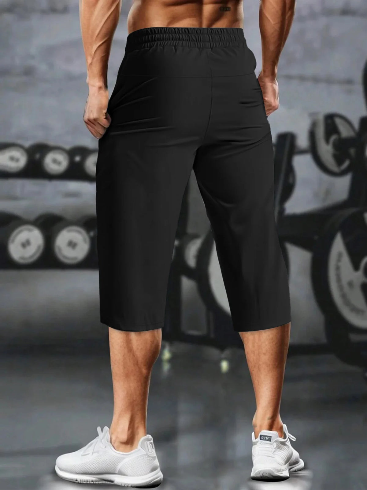 Gym Shorts Men Summer Quick Dry Training Shorts Fitness Lightweight Athletic Sweatpants Workout Bottoms Running Wear 7/8 Pants
