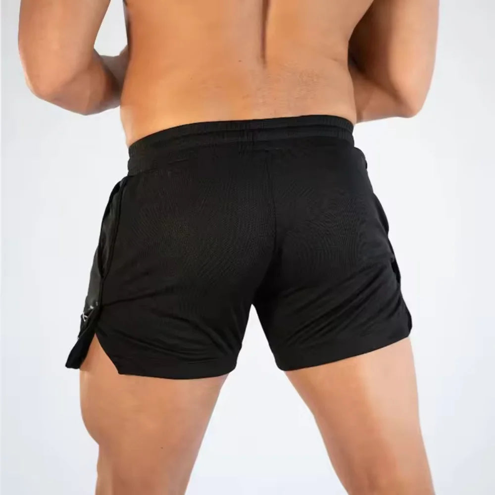 2025 Mens Gym Training Shorts Men Sports Casual Clothing Fitness Workout Running Grid quick-drying compression Shorts Athletics