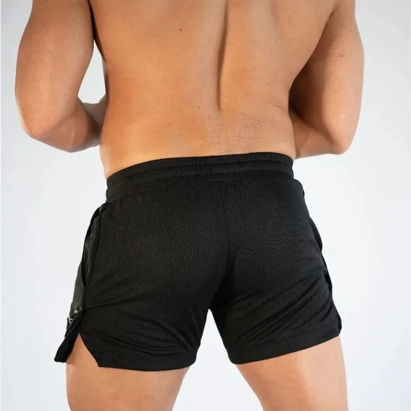 2025 NEW Mens Gym Training Shorts Men Sports Casual Clothing Fitness Running Grid Beach Pants Quick-Drying Breathable Men Shorts