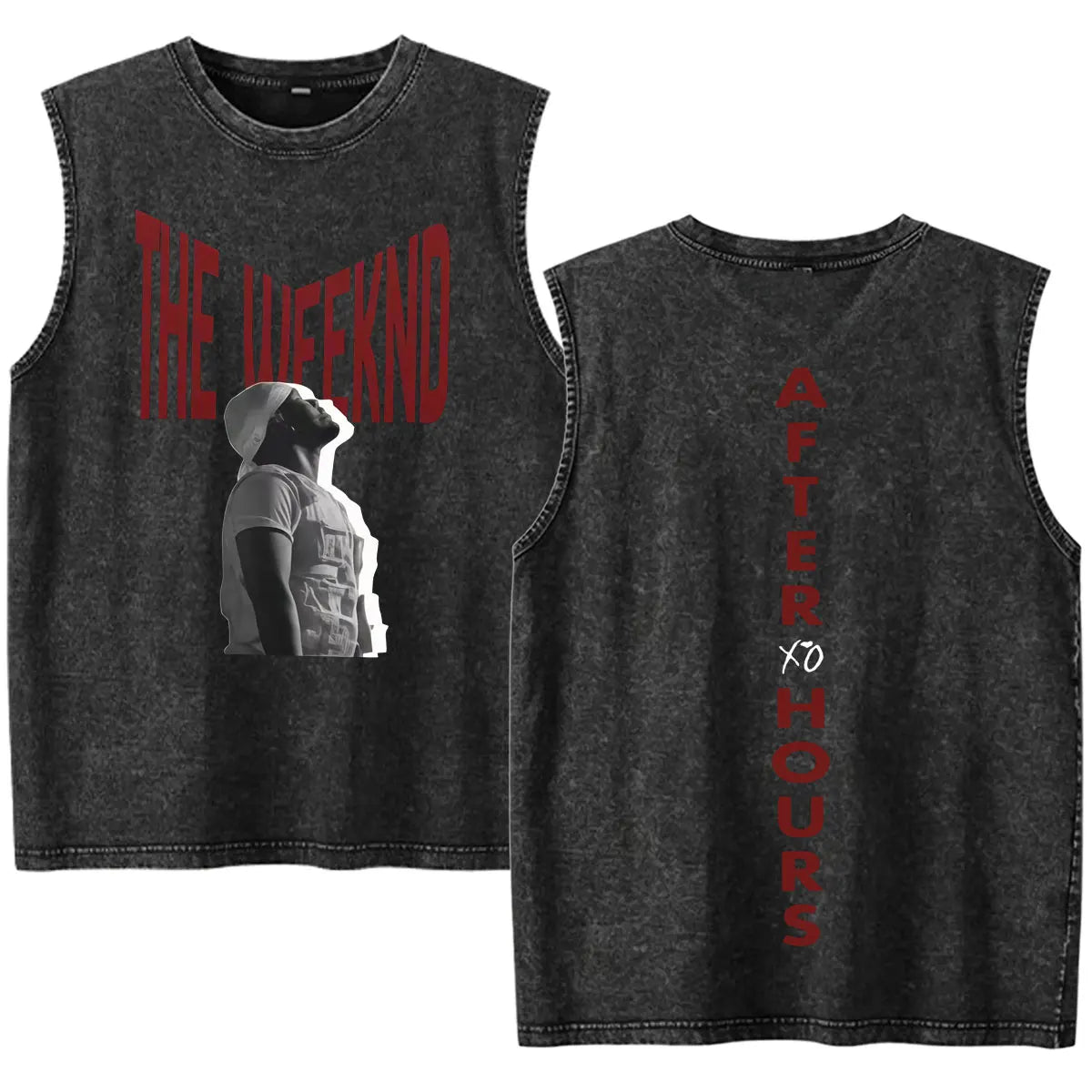 Rapper The Weeknd 2026 After Hours Til Dawn with Playboi Carti Tour Vintage Washed Tank Top Men Summer Oversized Fans Music Vest