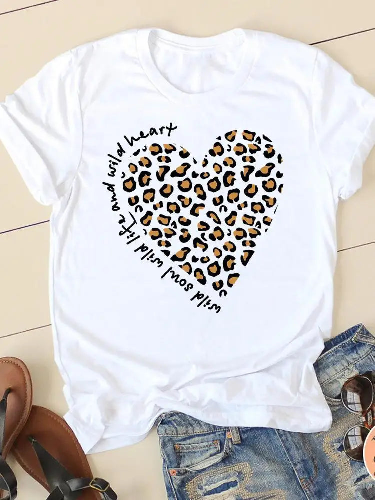 Casual Women's Fashion Women's Short Sleeve Summer Cartoon Fashion Clothing Harajuku  Tops  Graphic T Shirts Aesthetic Polyester