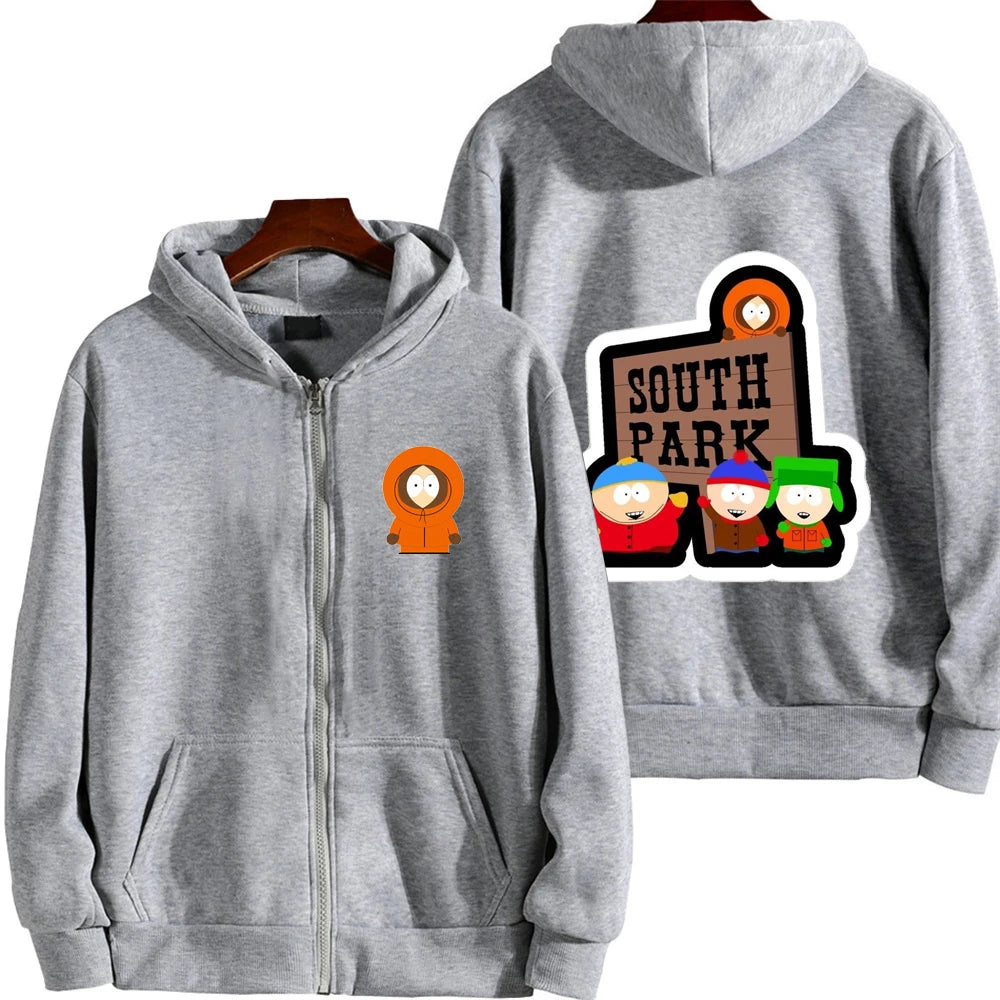 Cartoon Anime Zip-Up Hoodie | Men's & Women's Couple Sweatshirt