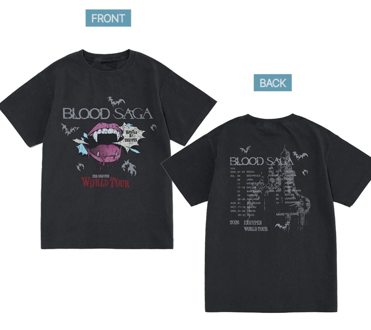 2026 Tour Concert Korean Boy Band Graphic T Shirt Men Women Short Sleeve Fashion Vintage Pop T-shirts