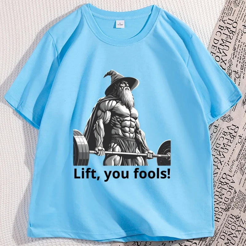 Funny Gym Meme T Shirt Men Workout T-shirt Cotton Short Sleeve Printed Graphic Tees Streetwear Clothing Men's Clothes