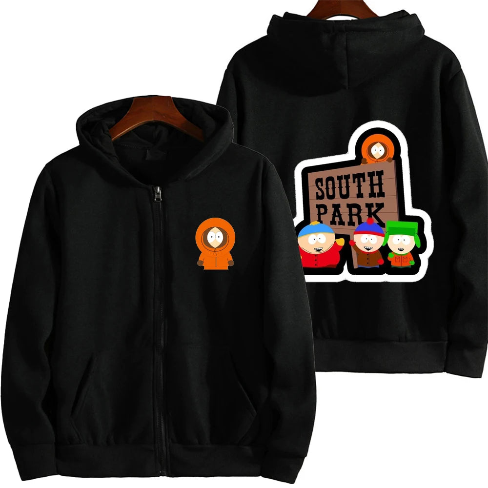 Cartoon Anime Zip-Up Hoodie | Men's & Women's Couple Sweatshirt