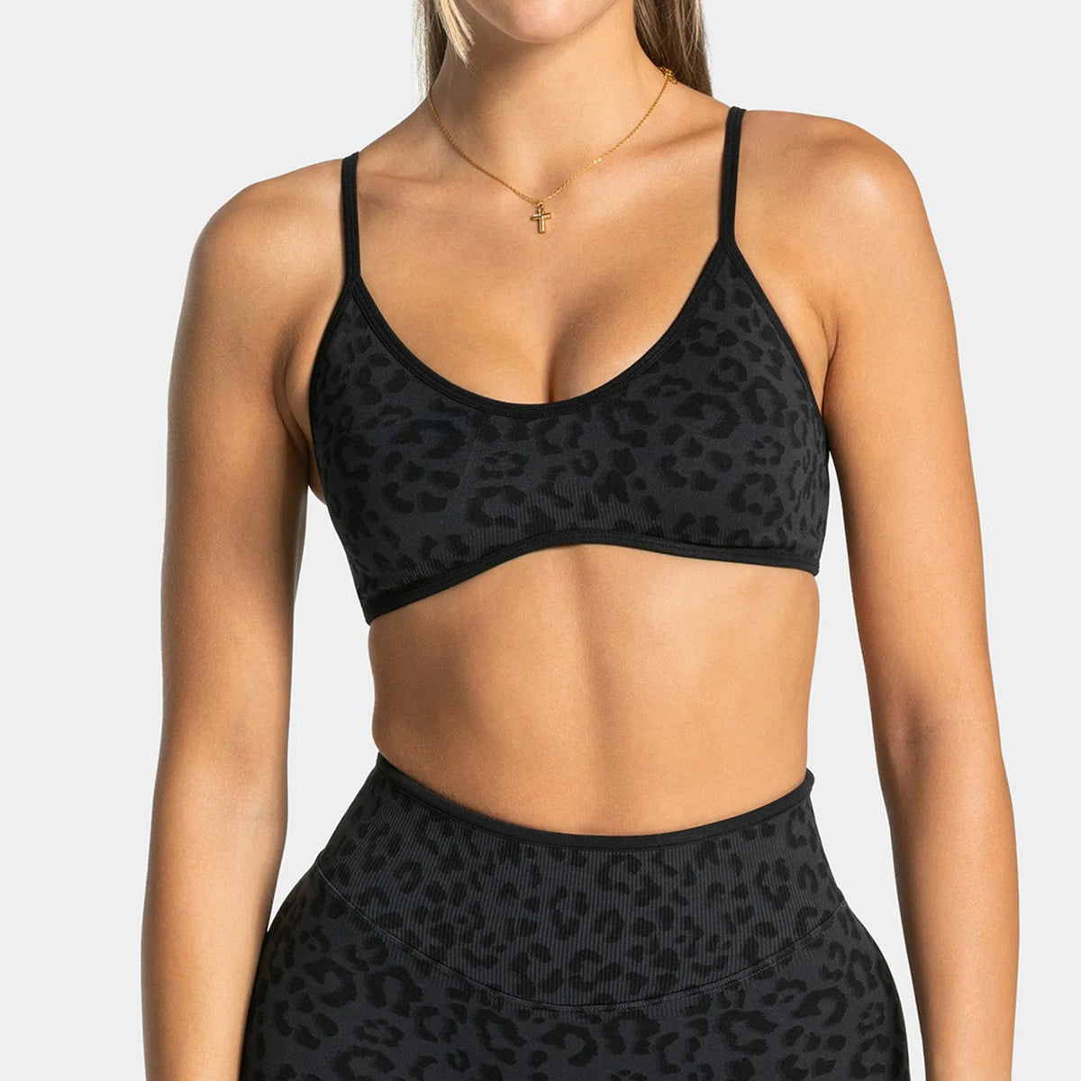 Women's Leopard Print Yoga Top & Bottoms Separate: Racerback Sports Bra, High Waisted Leggings, Shorts | Breathable Stretchy Gym