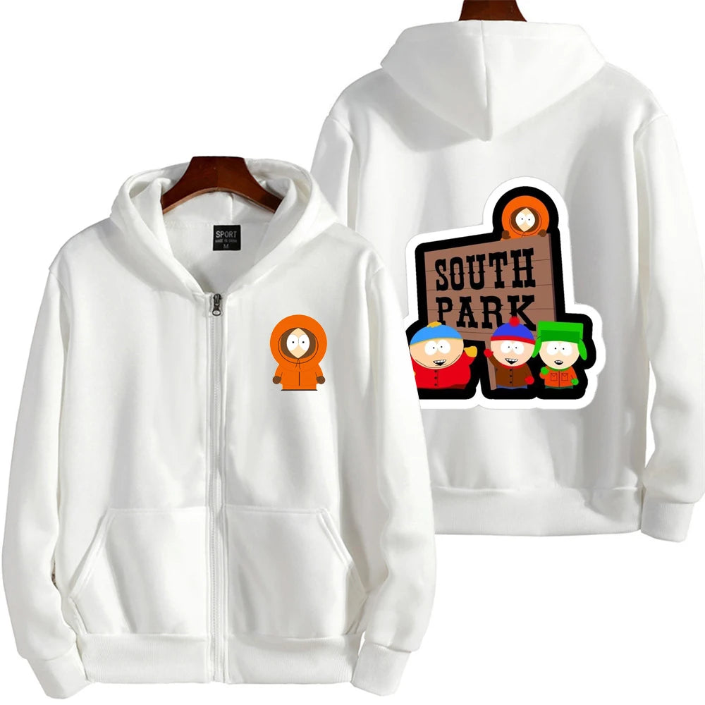 Cartoon Anime Zip-Up Hoodie | Men's & Women's Couple Sweatshirt