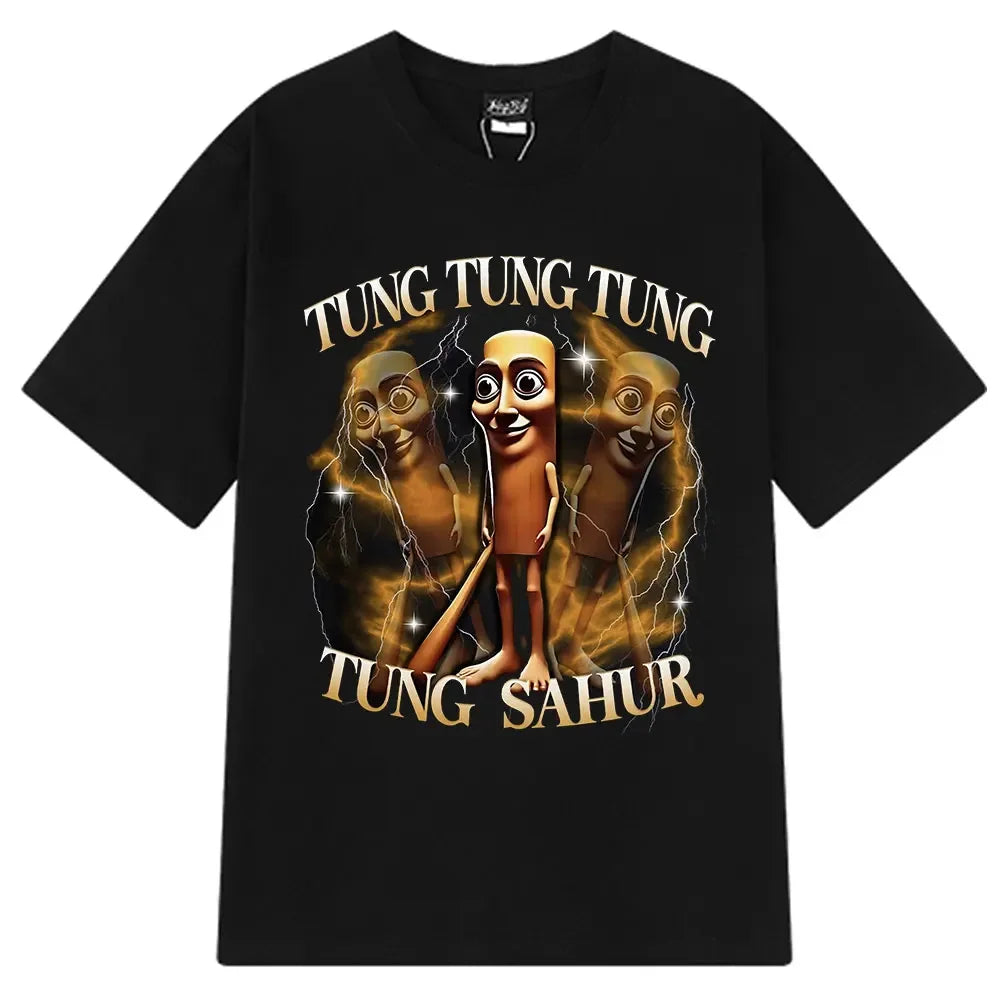Italian Brainrot Tralalero Tralala Tung Sahur Bombardiro Crocodilo Fun Meme T-shirt Women's Fashion Loose T-shirt