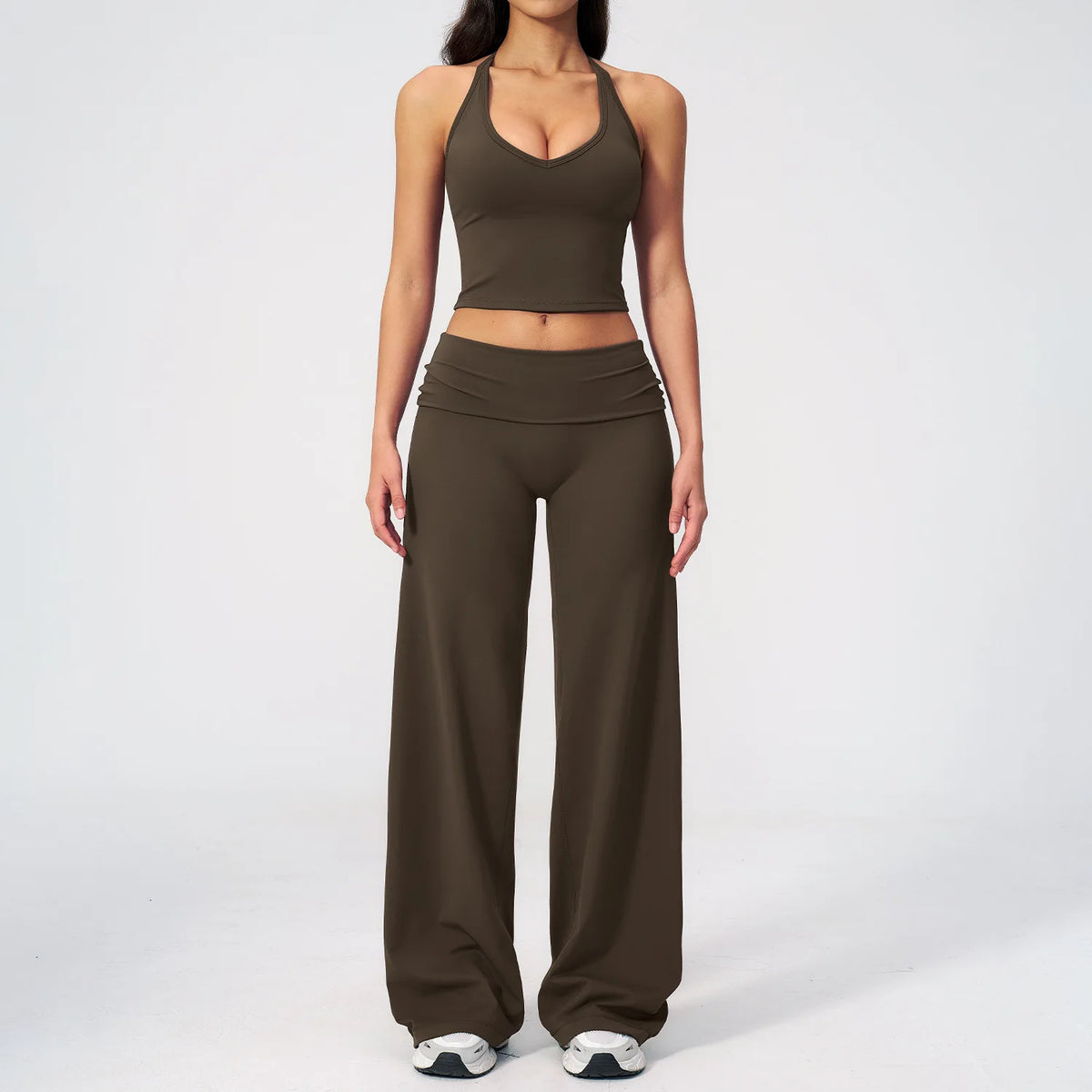 Women's Fitness Set Gym Tracksuit Breathable Sports Bra Flared Trousers Suit Workout Clothing Sportswear Female Athletic Wear