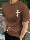 Religious Print Men's T-shirt Cross Print Men's T-shirt Summer Daily Casual Men's Short-sleeved Top Street Fashion Men's T-shirt